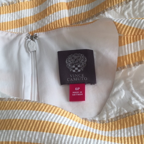 Vince Camuto Petite Metallic Stripe Brocade Dress - Picture 4 of 8